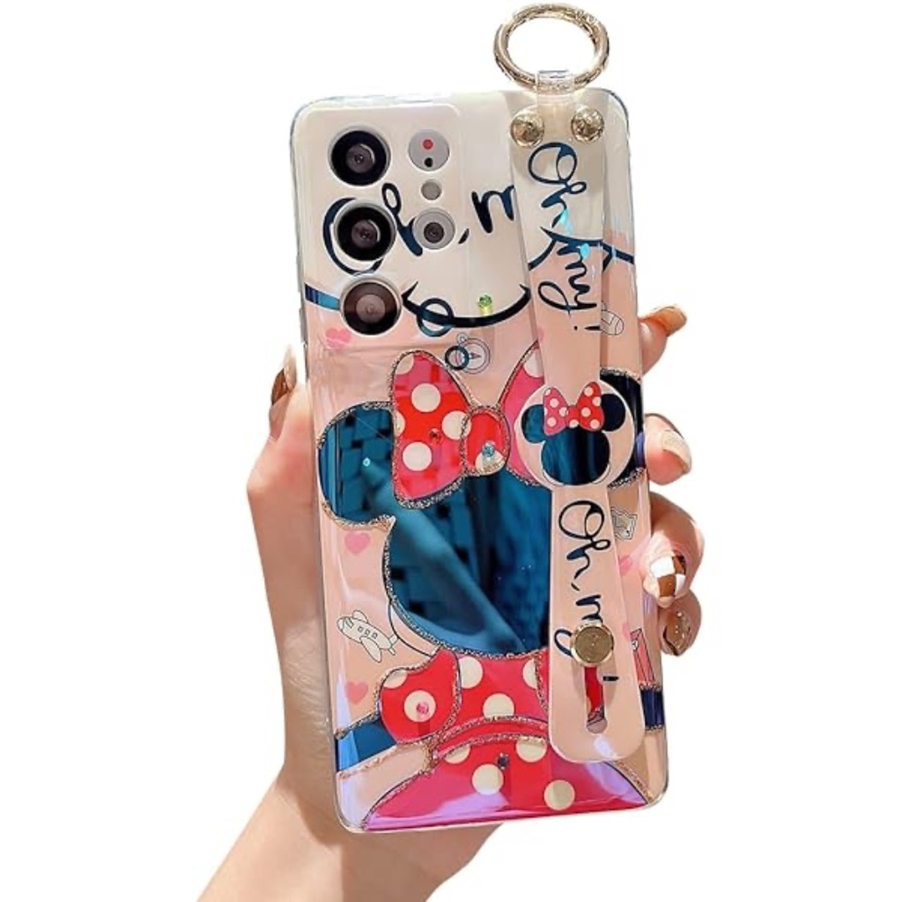 Samsung Galaxy  S21 Oh My ! Girl Mouse w Wrist Kickstand Strap Phone Case